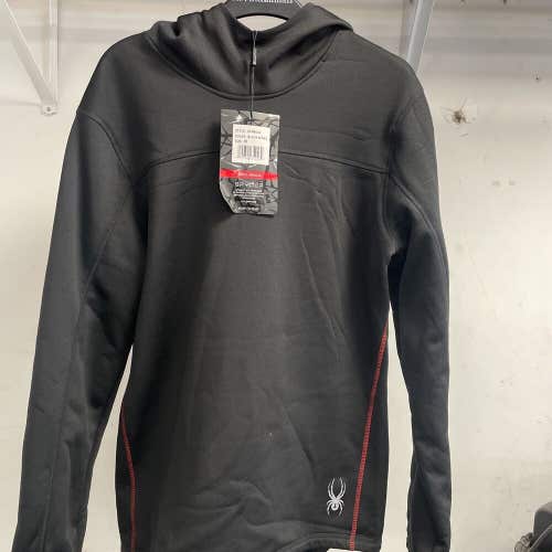 Brand New $120 Adult Size Medium Spyder Hooded Sweatshirt. Black W/ Red