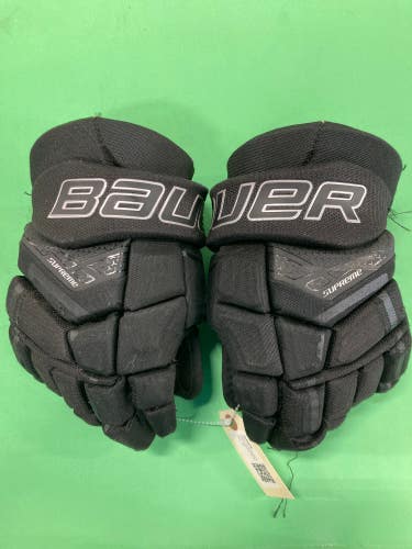 Black Used Senior Bauer Supreme 3s Gloves 12"
