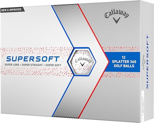 Callaway Supersoft  Golf Balls (Red Splatter, 12pk) 1dz 2023 Super Long NEW &