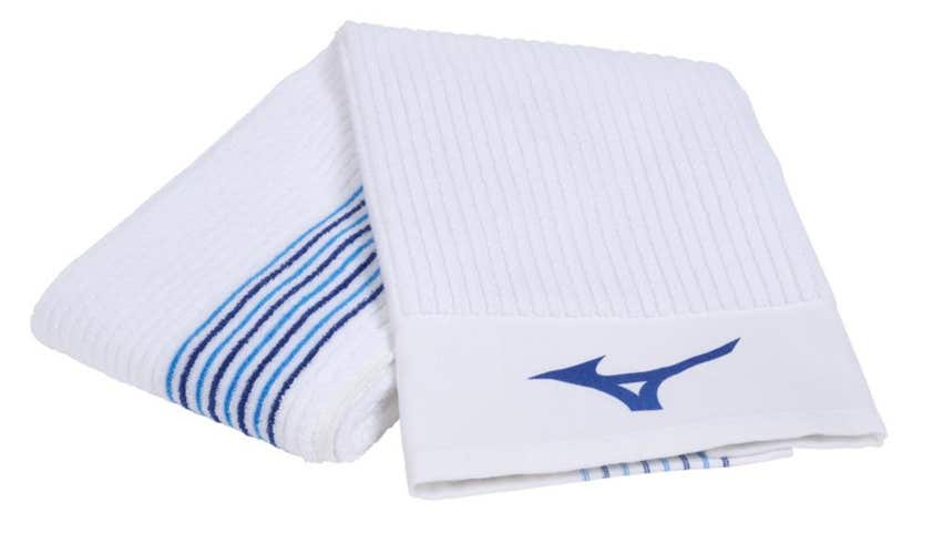Mizuno Retro Stripe Caddy Golf Towel (White, 21.5"x 42") 2023 NEW