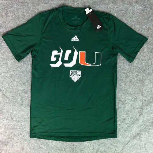 Miami Hurricanes Womens Shirt Small Adidas Green Tee Short Sleeve Football NWT