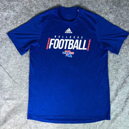 Louisiana Tech Bulldogs Mens Shirt Large Tall Adidas Blue Tee Short Sleeve NCAA