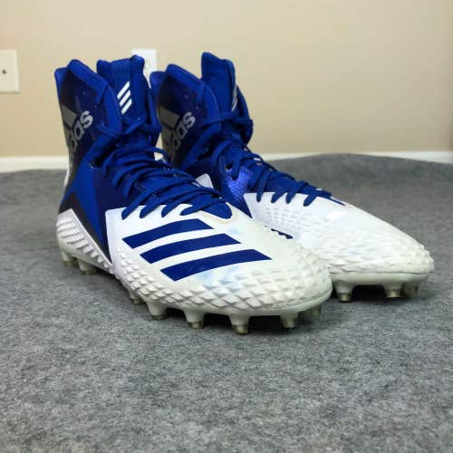 Adidas Mens Football Cleat 14 White Blue Shoe Lacrosse Freak High Sport Pair