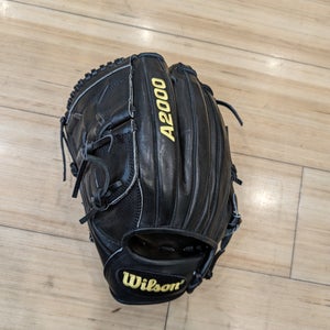 Black Used Wilson A2000 Left Hand Throw Pitcher's Baseball Glove 11.75"