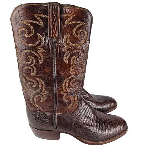 Lucchese 1883 Exotic Lizard Leather Cowboy Western Boots Mens Size: 8.5 D