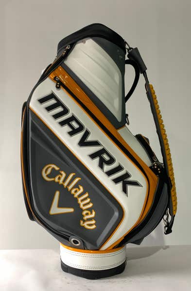 Callaway Mavrik Tour Staff Golf Bag White Grey Orange 6-Way Divide