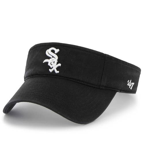 47 Brand MLB CHICAGO WHITE SOX MENS ADJUSTABLE OSFA CLEAN UP VISOR HAT BLACK NEW