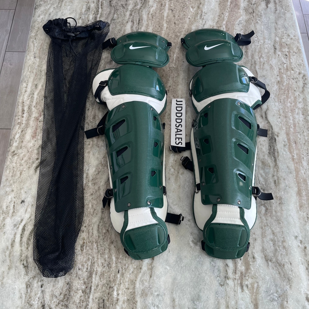 Nike Vapor Pro Catchers Leg Guards Baseball Adult 16” Green White PBP570-321 NEW