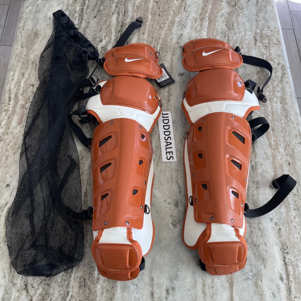 Nike Vapor Pro Catchers Leg Guards Adult 17” Burnt Orange White PBP579-801 NWT