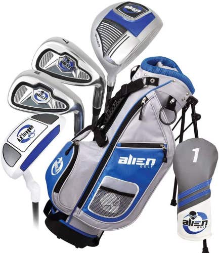 Alien Golf 2020 Junior Golf Set (Silver/Blue, 6-8 Years, 6pc) NEW