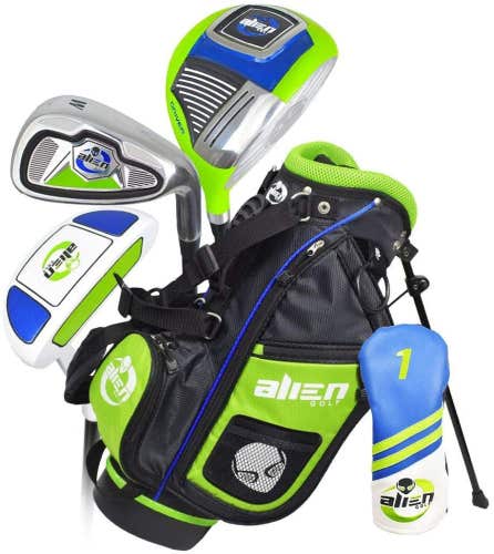 Alien Golf 2020 Junior Golf Set (Black/Lime/Blue, 3-5 Years, 5pc) NEW
