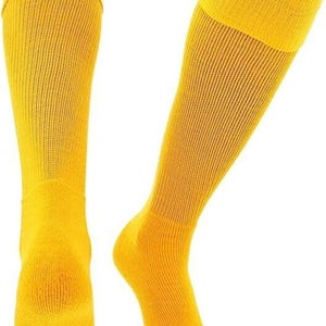 TCK Youth Unisex Multisport Size Small Gold Knee High Tube Socks NWT