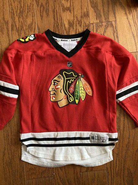 Red Used Kids Unisex Reebok Jersey Patrick Kane Chicago Blackhawks size 4-7