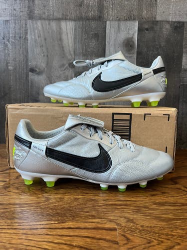 Nike Premier 3 Cleats Soccer Shoes 'Metallic Silver' Mens Sz 9 AT5889 004 Cleat