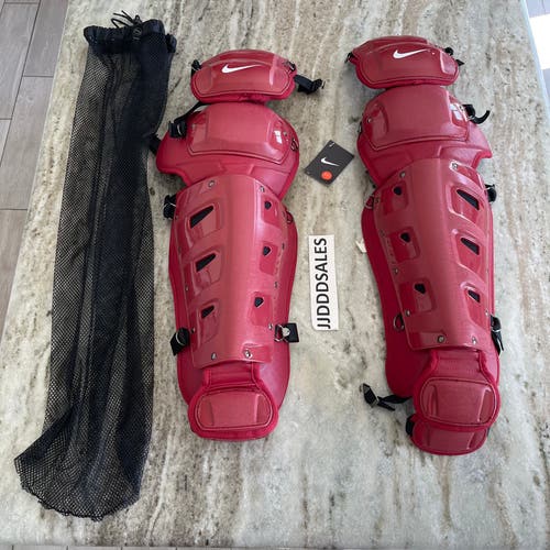 Nike Vapor Pro Catchers Leg Guards Baseball Adult 17” Maroon Red PBP563-678  Brand New!