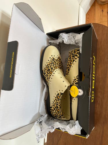 Biion Oxford Patterns Leopard golf shoes