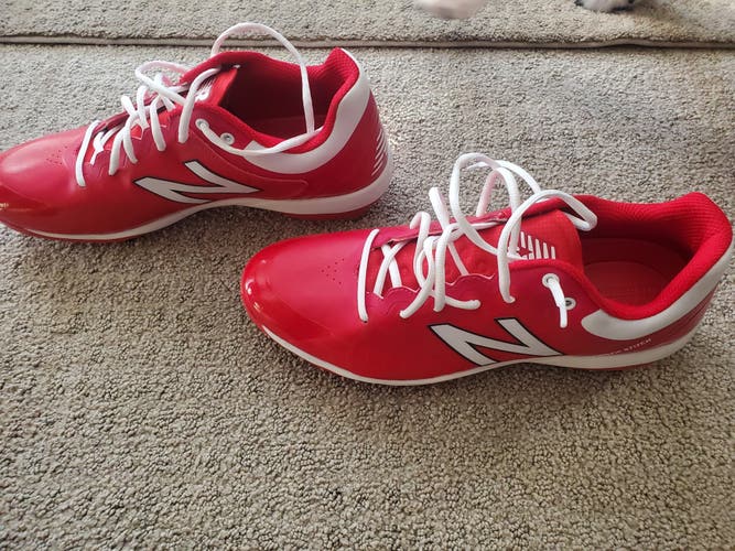 Red Adult New Men's Size 12 (Women's 13) Metal New Balance Cleats