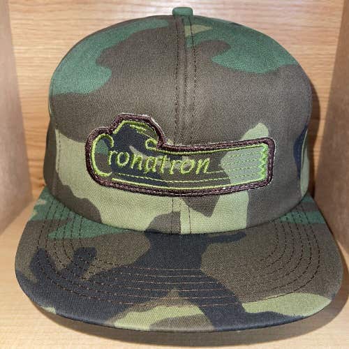 Vintage Cronatron Eagle Camo Patch Snapback Trucker K-Products Hat Cap