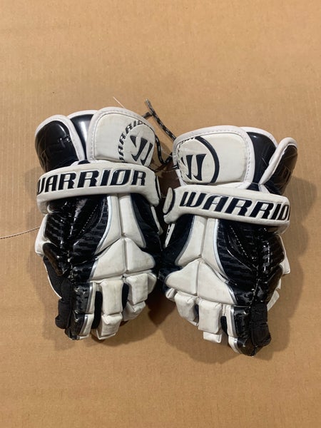 White Used Warrior Burn Lacrosse Gloves 13"