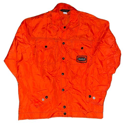 Vintage Swingster Orange O's Gold Windbreaker Farm Chore Jacket Sz L/XL 80s 90s