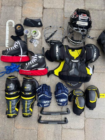 Used Bauer Supreme / Warrior Junior Ice Hockey Kit