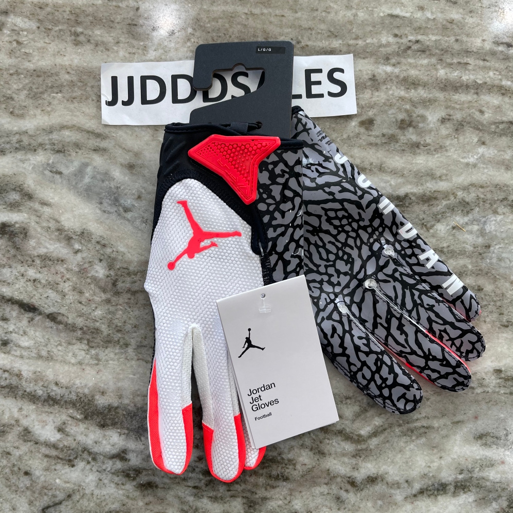Nike Air Jordan 7.0 Vapor Jet Football Receiver Gloves White Infrared Men’s L  New