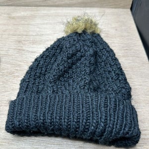 Eddie Bauer Women's Pom Pom Beanie Black Fleece Lined One Size