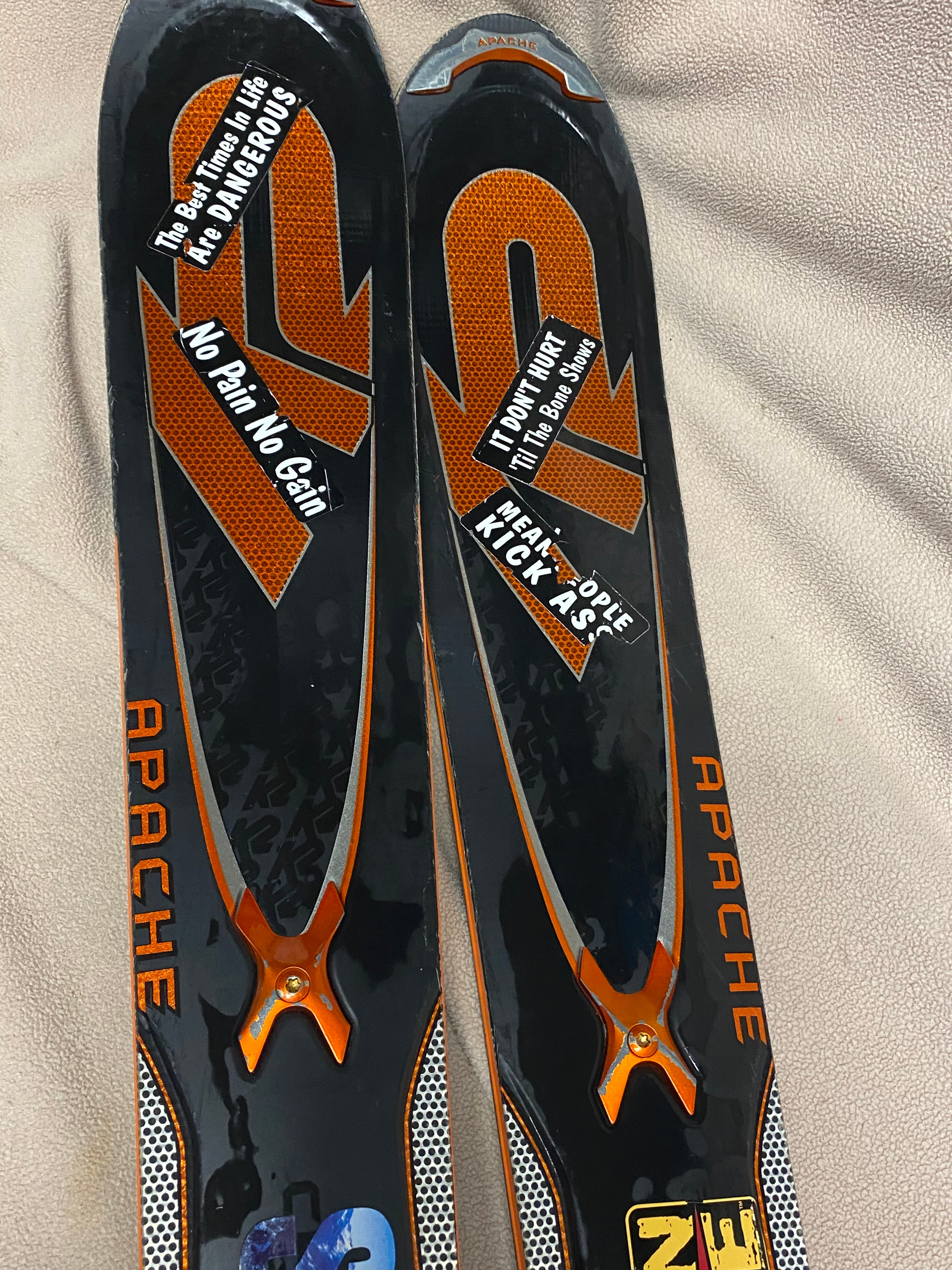 Used K2 163 cm All Mountain Apache Crossfire Skis With Bindings 