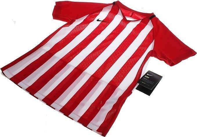 Nike Youth Unisex Striped Division III 894109 White Red Soccer Jersey NWT $35