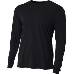 A4 Mens N3165 Cooling Performance Size Large Black Long Sleeve Soccer Jersey NEW