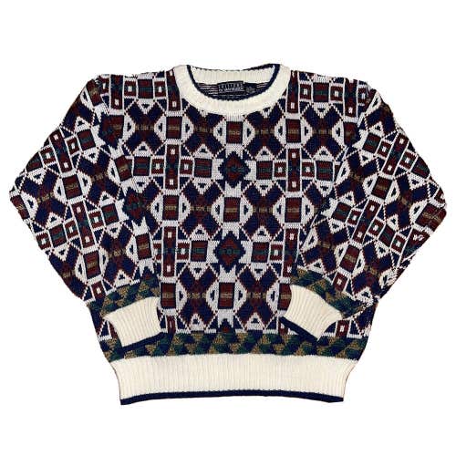 Vintage Van Heusen Knit Pattern Geometric Sweater Womens Size XL