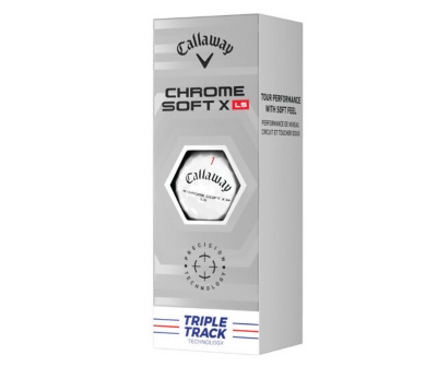 Callaway Chrome Soft X LS Triple Track Golf Balls (White, 3pk) 1 Sleeve 2022 NEW