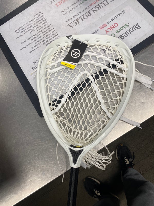New Warrior Nemesis 3 Goalie Lacrosse Stick shaft complete lax strung white head SidelineSwap