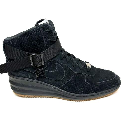 Nike Air Wedge Shoes Women's Lunar Force 1 Black Suede High Top Size 11.5