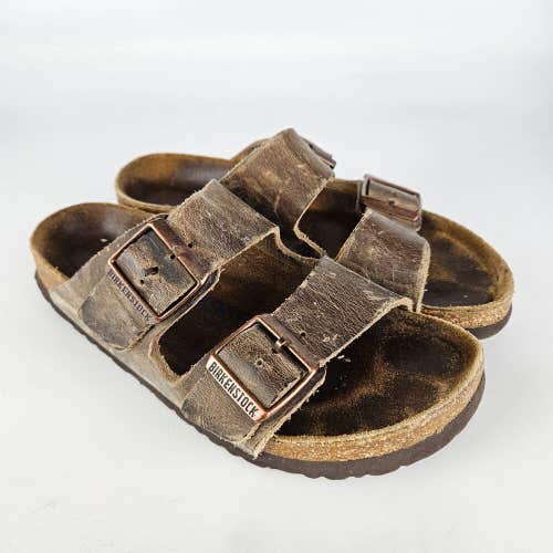 Birkenstock Arizona Saddle Brown Leather Women's 38 / 7 Sandals Shoes Buckle