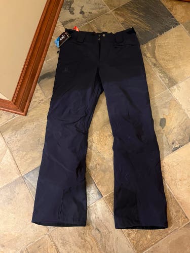 New Navy Blue Men's Medium Salomon Ski Pants