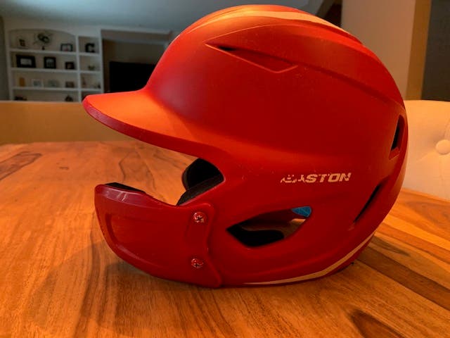Easton Pro Max Baseball Batting Helmet With Universal Jaw Guard / Matte Red