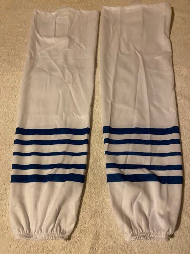 Ice Hockey Game Socks Edge Style Adult White With Royal New
