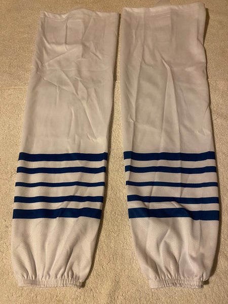 Ice Hockey Game Socks Edge Style Adult White With Royal New With Tags
