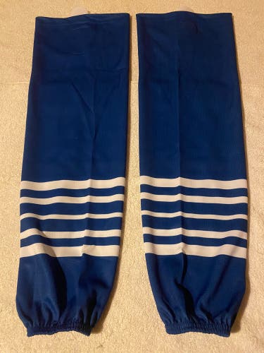 Ice Hockey Game Socks Edge Style Adult Royal With White New With Tags