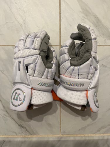 Large White Warrior Burn Lacrosse Gloves