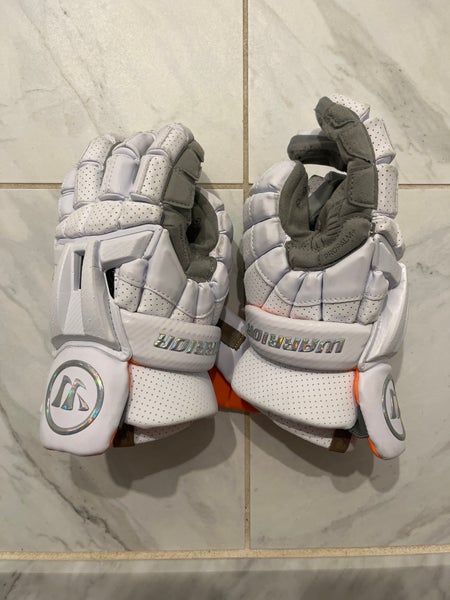 Large White Warrior Burn Lacrosse Gloves