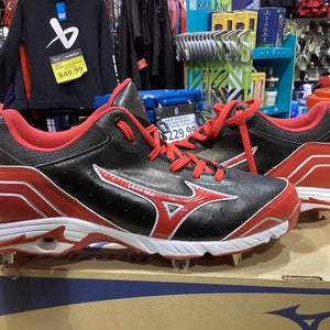 Black New Adult Men's Size 9.0 (Women's 10) Metal Mizuno Low Top