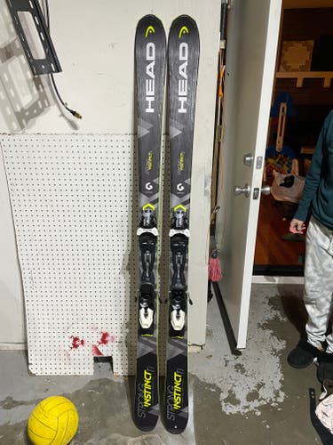 Used Men's HEAD 177 cm All Mountain Strong Instinct Ti Skis With Bindings Max Din 10