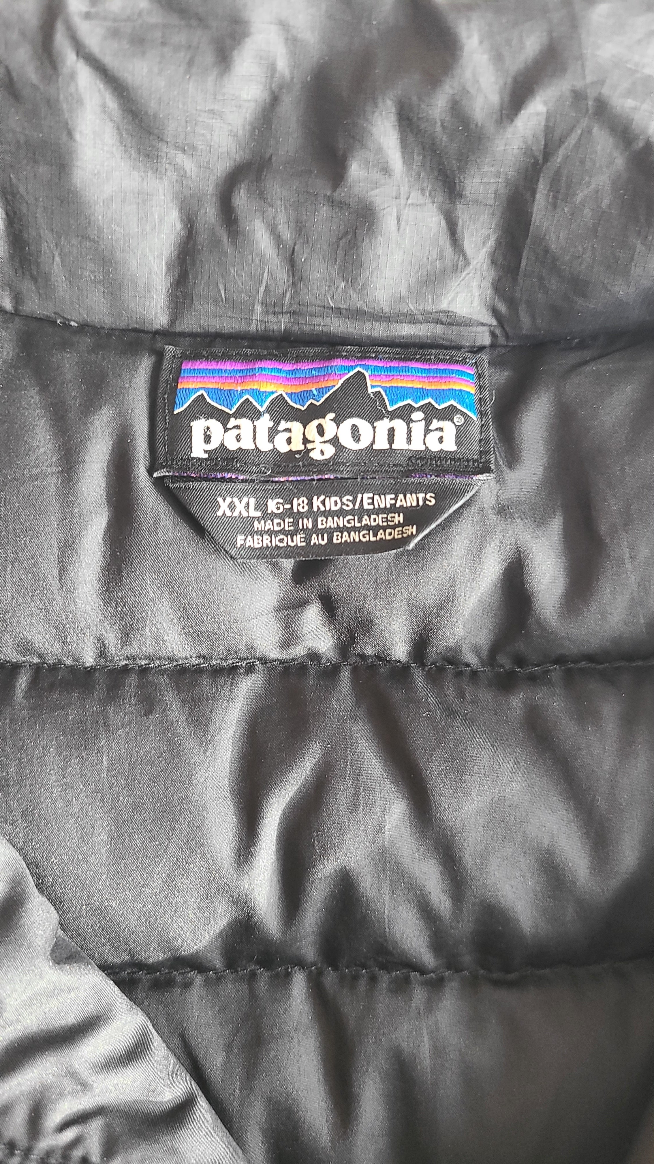 NWT Patagonia Girls Nano Puff Jacket Coat Light plume Grey Blue Size XXL  16-18