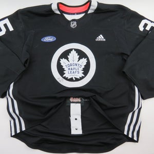 Adidas Toronto Maple Leafs Practice Worn Authentic NHL Hockey Jersey Black Size 58 GOALIE #35