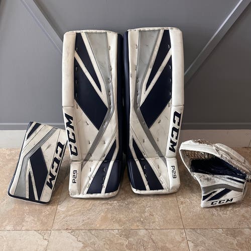 CCM P2.9 Hockey Goalie Full Set 34” +1” by Lefevre (Leg Pads, Glove & Blocker)
