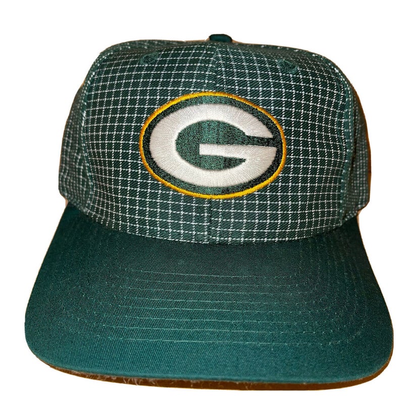 Vintage Green Bay Packers LOGO 7 Grid Snapback Hat Embroidered Cap 1990s
