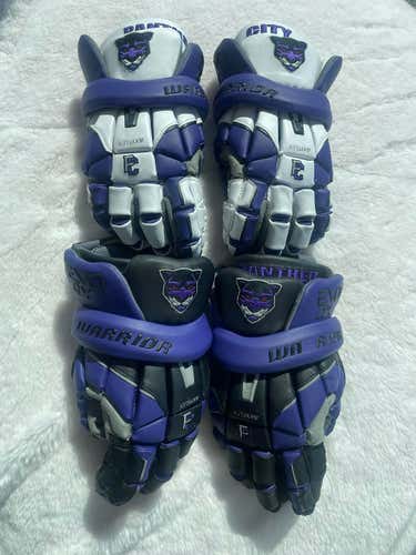 Panther City Team Issued Warrior EVO QX Lacrosse Gloves - Large