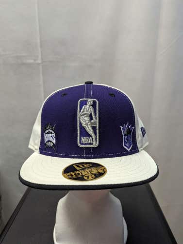 Vintage NWS Sacramento Kings Three Logo New Era 59fifty 7 3/8 NBA